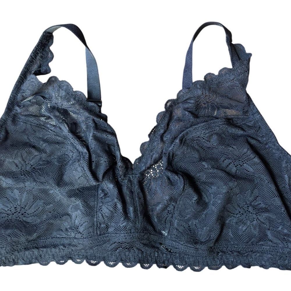 Lace Wire Free Bralette Wacoal 810334 Halo Lace Unlined 2XL Black